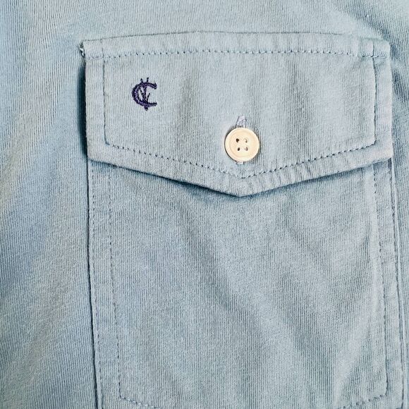 Criquet  Players Mens Polo Shirt Blue Short Sleeve Classic Pocket 4 Button M - Picture 10 of 11